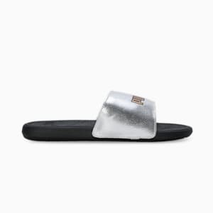 Cool Cat 2.0 Metallic Shine Men's Slides, PUMA Silver-PUMA Gold-PUMA Black, extralarge-IND