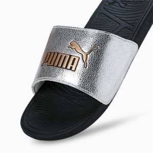 Cool Cat 2.0 Metallic Shine Men's Slides, PUMA Silver-PUMA Gold-PUMA Black, extralarge-IND