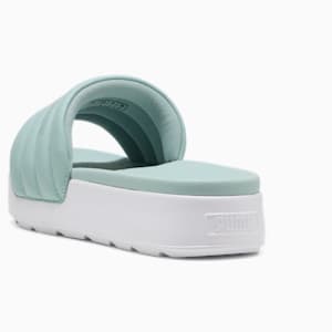 Karmen Puffy Women's Slides, Modern Mint-PUMA White, extralarge