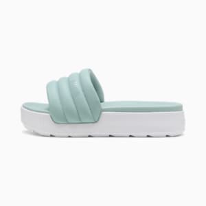 Karmen Puffy Women's Slides, Modern Mint-PUMA White, extralarge