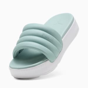 Karmen Puffy Women's Slides, Modern Mint-PUMA White, extralarge
