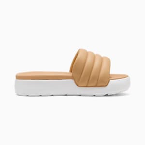 Claquettes Karmen Puffy Femme, Warm Beige-PUMA White, extralarge