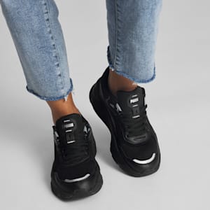 Tenis Trinity para mujer, PUMA Black-PUMA Black-PUMA Silver, extralarge