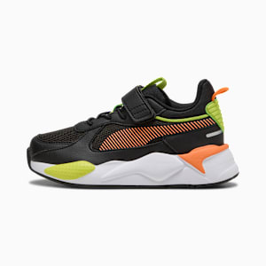 RS-X Little Kids' Sneakers, PUMA Black-Orange Glo, extralarge
