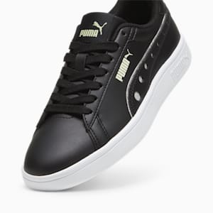 キッズ プーマ スマッシュ 3.0 ダンスパーティー スニーカー 22-25cm, PUMA Black-PUMA Silver-Green Illusion, extralarge-JPN