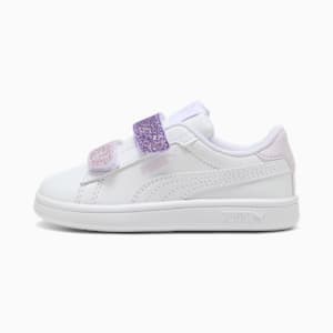 Smash 3.0 L Glitter V Toddlers' Sneakers, PUMA White-Lavender Alert-Lilac Frost, extralarge