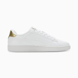 PUMA SMASH V1 Women's Sneakers, PUMA White-Metallic Gold, extralarge-IND