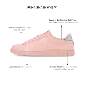 SMASH V1 Women's Sneakers, Rose Dust, extralarge-IND