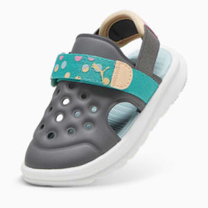 Evolve Sandals Summer Camp Toddlers' Sneakers, Cool Dark Gray-Sparkling Green-Turquoise Surf, extralarge
