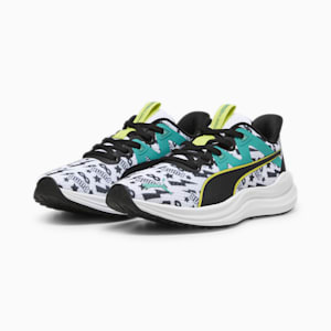 Reflect Lite Masked Hero Youth Sneakers, PUMA White-PUMA Black-Sparkling Green-Lime Sheen, extralarge-IND