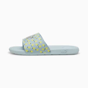 Cool Cat 2.0 Lemon Jr BX Youth Slides, Turquoise Surf-PUMA Silver-Lime Sheen-Vine, extralarge-IND