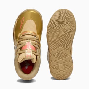Tenis de básquetbol para niños PUMA x LAMELO BALL MB.01 Golden Child, Metallic Gold-Fiery Coral, extralarge
