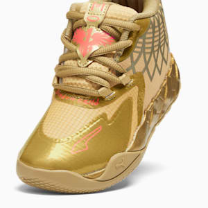 Tenis de basquetbol Infantiles MB.01 GOLDEN, Metallic Gold-Fiery Coral, extralarge