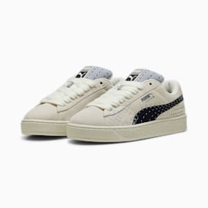 Suede XL Skate Sneakers, Warm White-Vapor Gray, extralarge