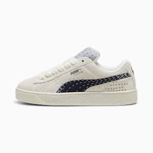 Suede XL Skate Sneakers, Warm White-Vapor Gray, extralarge