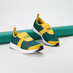 Puma Flex V1 Youth Sneakers, Ponderosa Pine-Sulphur-Puma Black, extralarge-IND