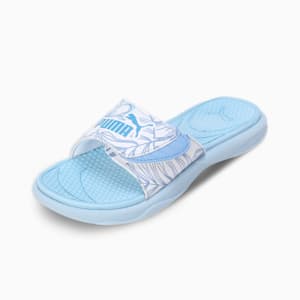 Royalcat Comfort Softride Women's Floral Slides, Icy Blue-Blissful Blue-Regal Blue, extralarge-IND