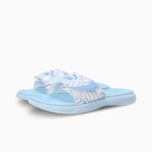 Royalcat Comfort Softride Women's Floral Slides, Icy Blue-Blissful Blue-Regal Blue, extralarge-IND
