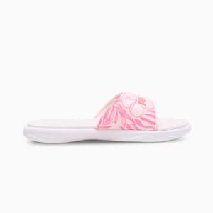 Royalcat Comfort Softride Women's Floral Slides, PUMA White-Frosty Pink-Strawberry Burst, extralarge-IND