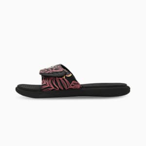 Royalcat Comfort Softride Women's Floral Slides, PUMA Black-Electric Blush-Alpine Snow, extralarge-IND