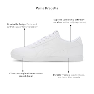 PUMA Propella Women's Sneakers, PUMA White-PUMA Silver, extralarge-IND