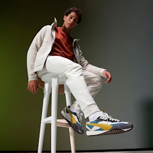 Blktop Rider Preppy Sneakers, Warm White-Blue Horizon, extralarge-IND
