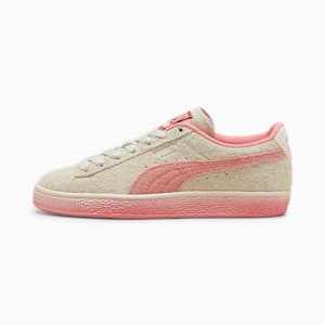 Puma Summer Luxe Gemustertes Oberteil in Weiß und Lila mit kurzem Schnitt und Satinträgern, Sugared Almond-Passionfruit, extralarge