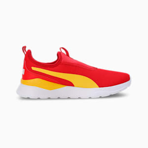 PUMA Anzarun Krick Slip-On Youth Shoes, PUMA Red-Pelé Yellow-PUMA White, extralarge-IND