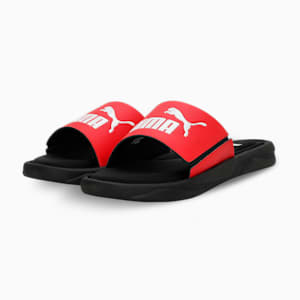 Royalcat Memory Foam Unisex Slides, Puma Black-High Risk Red-Puma White, extralarge-IND