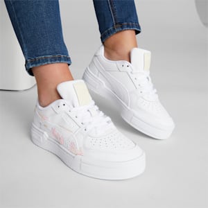 CA Pro Embroidered Women's Sneakers, PUMA White-Peach Smoothie-Flaxen, extralarge
