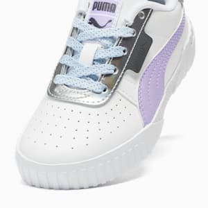 Tenis Cali Frozen Over para niños pequeños, PUMA White-Vivid Violet-Puma Silver, extralarge