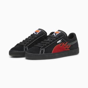 PUMA x BUTTER GOODS Men's Suede Sneakers, PUMA Black-PUMA Red, extralarge