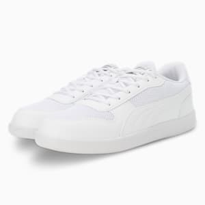 Boys white pumas discount