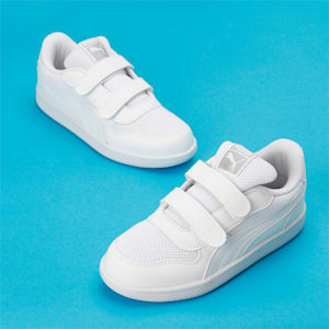 PUMA Punch Comfort Youth Sneakers, Puma White-Puma White, extralarge-IND