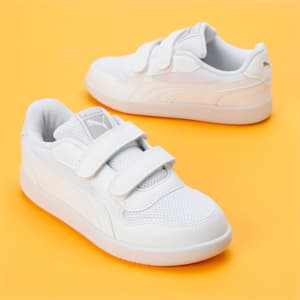 PUMA Punch Comfort Kid's Sneakers, Puma White-Puma White, extralarge-IND