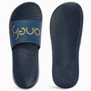 PUMA Popcat 20 x One8 Unisex Slides, Dark Denim-Puma Team Gold