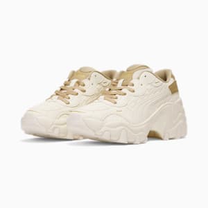 Tenis Pulsar Wedge Deboss para mujer, Pristine-Prairie Tan, extralarge