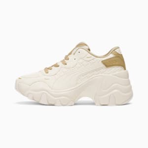 Tenis Pulsar Wedge Deboss para mujer, Pristine-Prairie Tan, extralarge