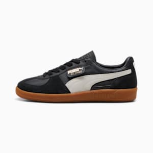 Palermo Lth Unisex Sneakers, PUMA Black-Feather Gray-Gum, extralarge-GBR