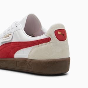 Palermo Leather Sneakers, PUMA White-Vapor Gray-Club Red, extralarge