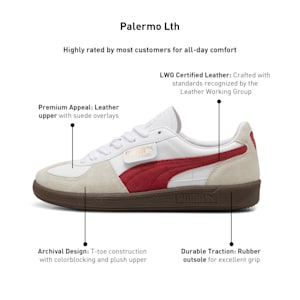 Palermo Lth Sneakers, PUMA White-Vapor Gray-Club Red, extralarge-IND