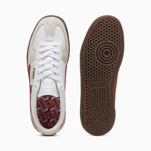 Sneakers en cuir Palermo, PUMA White-Vapor Gray-Club Red, extralarge