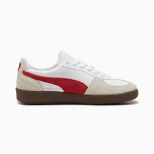 Palermo Leather Men's Sneakers, PUMA White-Vapor Gray-Club Red, extralarge