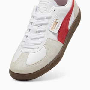 Sneakers en cuir Palermo, PUMA White-Vapor Gray-Club Red, extralarge