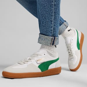 Palermo Leather Men's Sneakers, PUMA White-Vapor Gray-Archive Green, extralarge