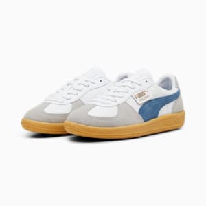 Sneakers en cuir Palermo, PUMA White-Blue Horizon-Gum, extralarge