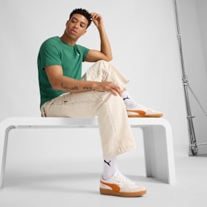 Sneakers en cuir Palermo, PUMA White-Warm White-Orange Glo, extralarge
