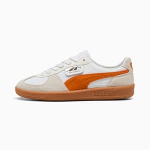 Tenis casuales de piel Palermo, PUMA White-Warm White-Orange Glo, extralarge