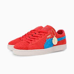 PUMA x ONE PIECE Suede Buggy the Genius Jester Sneakers, For All Time Red-Ultra Blue, extralarge-IND