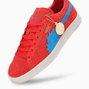 PUMA x ONE PIECE Suede Buggy the Genius Jester Sneakers, For All Time Red-Ultra Blue, extralarge-IND